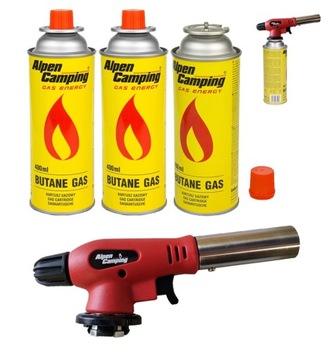 Palnik gazowy na kartusz piezozapalarka 360 ANTI FLARE + gaz 400ml 227g x3