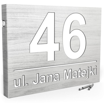 DUŻA TABLICZKA ADRESOWA Numer Domu 40x30 DYSTANSE