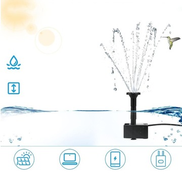 СОЛНЕЧНЫЙ ФОНТАН 2,5 Вт GARDEN 200 л/ч с 7 различными форсунками