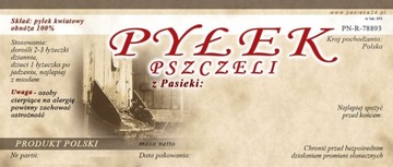 ETYKIETY na PYŁEK PSZCZELI 50 szt ładne retro
