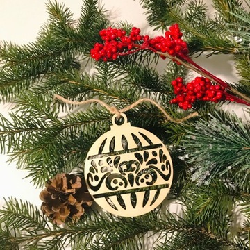 Деревянные игрушки-елочные игрушки, 20 шт - 9 см.