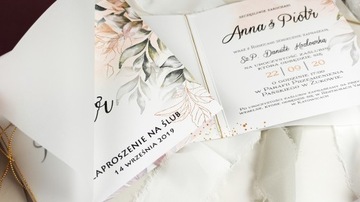 Zaproszenia Ślubne Na Ślub z Kalka Kwiatow Glamour