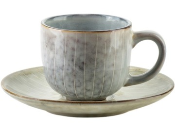 BASIC NATURE Ceramiczna filiżanka 120 ml ze spodkiem - do KAWY ESPRESSO