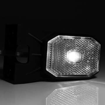 2 СВЕТОДИОДНЫХ ГАБАРИТНЫХ ФОНАРА 12-36 В БЕЛОГО С ОТРАЖАТЕЛЕМ FRISTOM ЗАГОРОДНЫЙ КРОНШТЕЙН