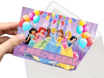 ZAPROSZENIE KSIĘŻNICZKI KOPCIUSZEK CALINECZKA NA URODZINY DZIECKA + KOPERTA