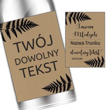 EKO ZSE Etykiety naklejki weselne na wódkę 10 szt