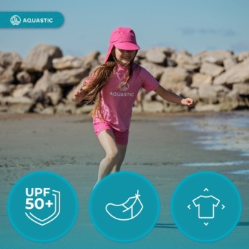 Детский комплект для плавания AQUASTIC UV 50+ UPF Marimo JRG, розовый, размер 122/128