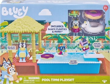 BLUEY ZESTAW BASEN POOL TIME PLAYSET BLUE DINGO