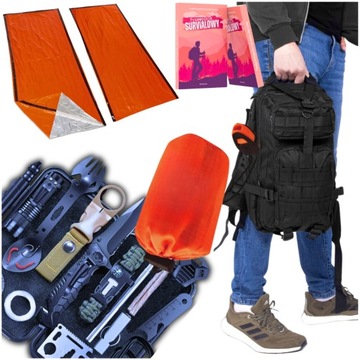 PLECAK PRZYGODOWY 35L + ŚPIWÓR MULTIFUNKCYJNY + KIT PRZETRWANIA - GRATIS