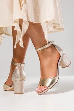 БОСОНОЖКИ ЖЕНСКИЕ НА ШИРОКОМ КАБЛУКЕ С ЗАКРЫТЫМ КАБЛУКОМ, КОЖАНОЙ СТЕЛЕКОЙ размер 38