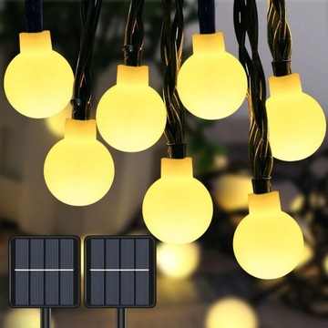GIRLANDA LAMPKI OGRODOWE SOLARNE LED KULKI 5M