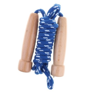 Регулируемая деревянная скакалка, темно-синяя