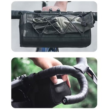 TORBA SAKWA rowerowa na kierownicę PASKIEM SZTYWNA 1,5l RockBross (ZR32)