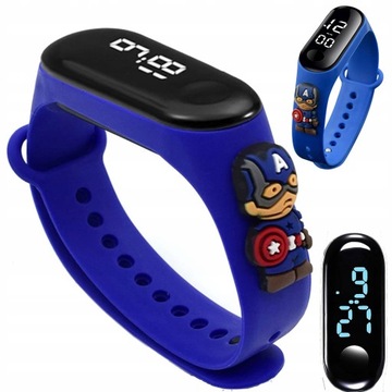 zegarek smartwatch dla chłopca dziecka dzieci KAPITAN AMERYKA chłopięcy LED