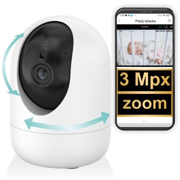 KAMERA WiFi NIANIA ELEKTRONICZNA 3MPX FHD INTERCOM NA ŻYWO TRYB NOCNY ALARM