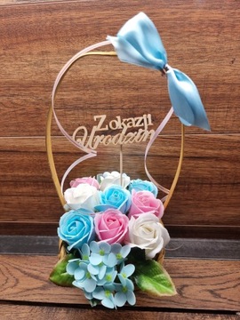 Букет подарочная корзина мыло цветы ПОДАРОК ​​baby Shower ТОППЕР надпись лопаты