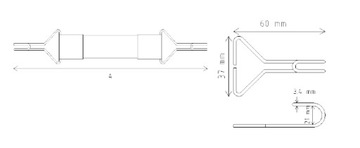 Ремешок резиновый с крючками 60см 22мм, эластичный натяжной для багажа, прочный