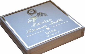 Podziękowanie dla chrzestnych /Komunia /skrzyneczka /zdjęcie /wz.3