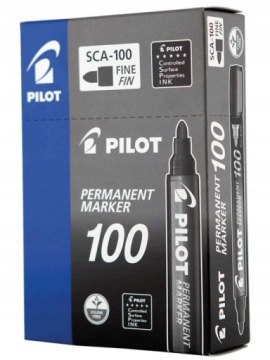 Перманентный маркер Pilot SCA-100, круглый, черный, 12