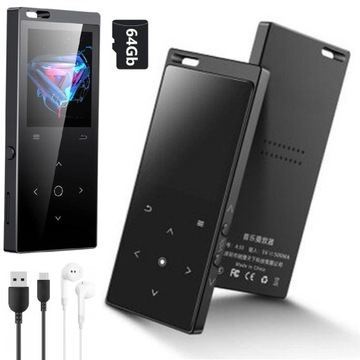 ODTWARZACZ BLUETOOTH MP4 DYKTAFON 64GB LCD eBook Z SŁUCHAWKI