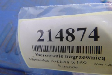 MERCEDES A TŘÍDA W169 2.0CDI ŘÍZENÍ RADIÁTOR A1698301785