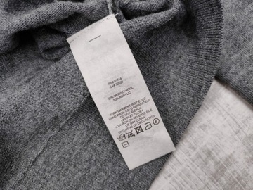 ARMANI EXCHANGE MĘSKI SWETER WEŁNA MERINO SHAWL NECK SZARY r. M