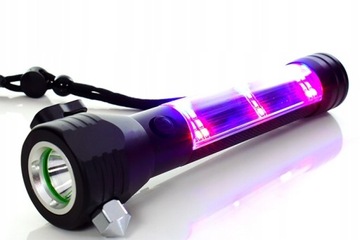 Wielofunkcyjna latarka SOLARNA led USB ALARM 120dB