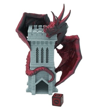 Дракон на башне ПРЕМИУМ - двухцветная маленькая башня для игральных костей - Wyvern Dice Tower