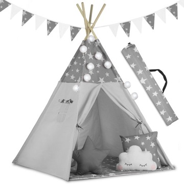 TIPI namiot dla dzieci TEEPEE Girlanda Poduszki