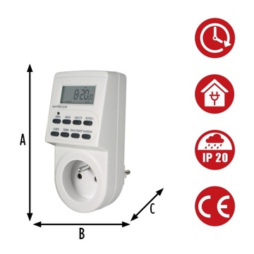 Электронный дисплей программатора времени, сертификат CE 230 В/16 А