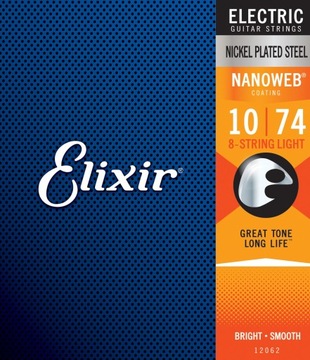 Struny Elixir NanoWeb 10-74 8-String Light (12062)