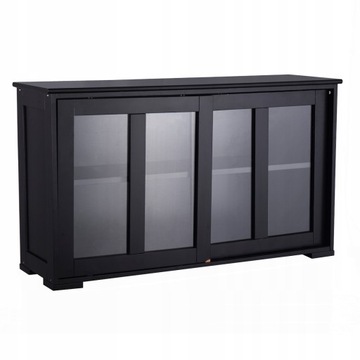 szafka komoda przesuwane drzwi kuchnia jadalnia 106x33x62CM czarny matowe