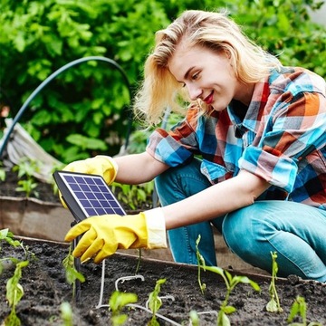 15m Solarny system nawadniania do 15 roślin NAWADNIANIE KROPELKOWE SOLARNY