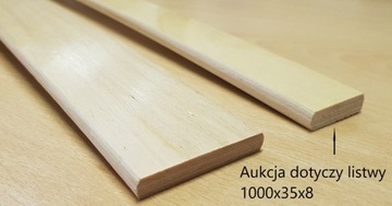 Listwy sprężynujące wąskie 1000x35x8 do stelaży