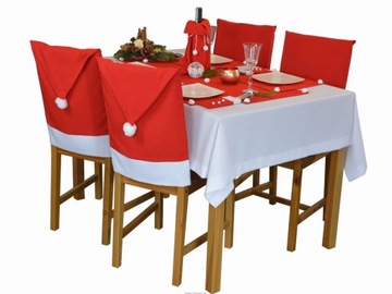 РОЖДЕСТВЕНСКИЙ НАБОР ЧЕХЛА НА СТУЛ САНТА ШАПКА
