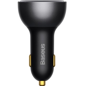 Автомобильное зарядное устройство Baseus 140 Вт с дисплеем + кабель USB-C длиной 1 м, быстрое