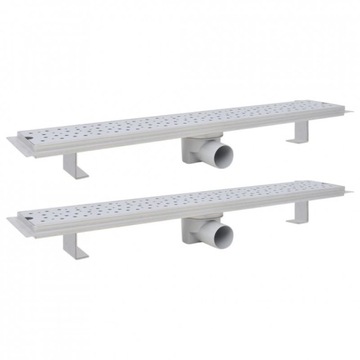 Odpływ prysznicowy liniowy, 2 szt., Bubble , stal, 730x140 mm