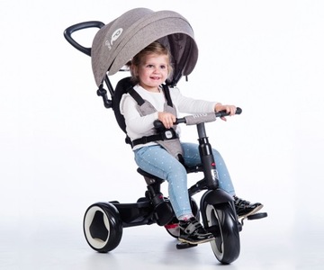 Трехколесный велосипед Rito Qplay детский с навесом, серый