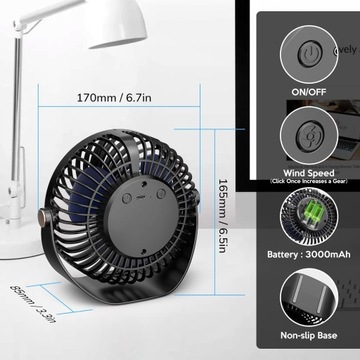 НАСТОЛЬНЫЙ ВЕНТИЛЯТОР ПОРТАТИВНЫЙ МИНИ-ДОМАШНИЙ НАСТОЛЬНЫЙ ВЕНТИЛЯТОР 360° USB