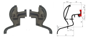 Zakończenia zaślepki okapnika do okien drewnianych