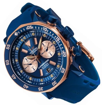Masywny zegarek męski Vostok Europe 6S21-620E631 Chronograf 2xpasek