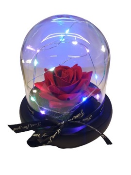 ВЕЧНЫЙ ЦВЕТОК РОЗА В СТЕКЛЕ LED СВЕТ ПОДАРОК