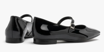 Ryłko A1NG1_Q_ _4NP черные лакированные балетки с декоративной застежкой, размер 37