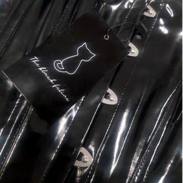 Body damskie LATEKSOWY Gorset czarny wyszczuplający brzuch PAS Latex L