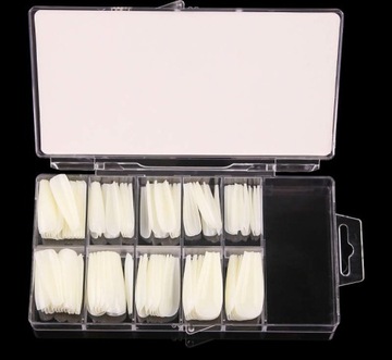 Formy tipsy balerina coffin mleczne 120 szt coffin