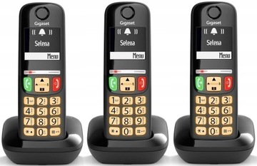 Telefon bezprzewodowy GIGASET 3 słuchawki INTERKOM