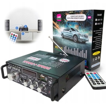 PRZENOŚNY WZMACNIACZ MOCY 220V BT-298A 600W/BLUETOOTH 5.0/USB/KARTA AC/DC