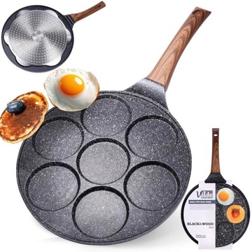 Patelnia granitowa do jajek naleśników placków omletów pancekes 7 otworów
