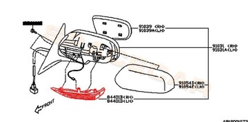 SMĚROVKA ZRCÁTKO BLIKAČ SUBARU OE 84401AG022