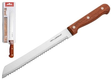 NÓŻ DO KROJENIA PIECZYWA CHLEBA Z ZĄBKAMI OSTRY PIŁKA WOOD 20 CM FLORINA